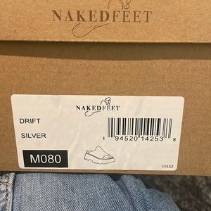 Brand new Drift silver Naked Feet sandals